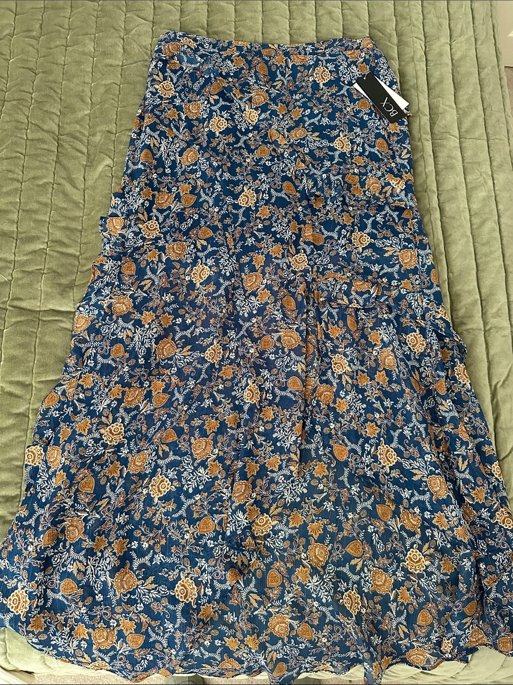 Floral Tiered high/low Skirt - graceful lightweight fabric